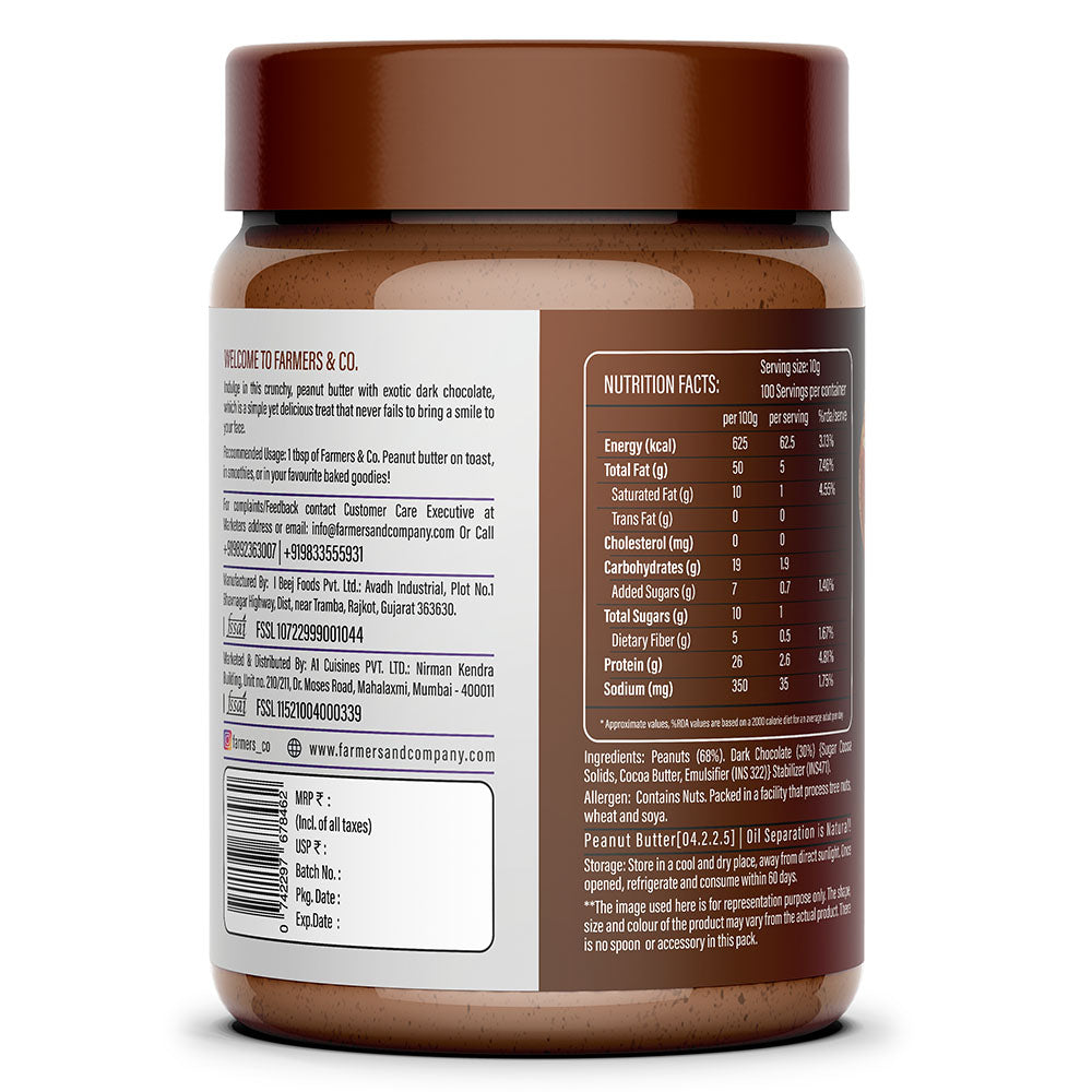 Chocolate Crunchy Peanut Butter | 1kg | 26gm Protein